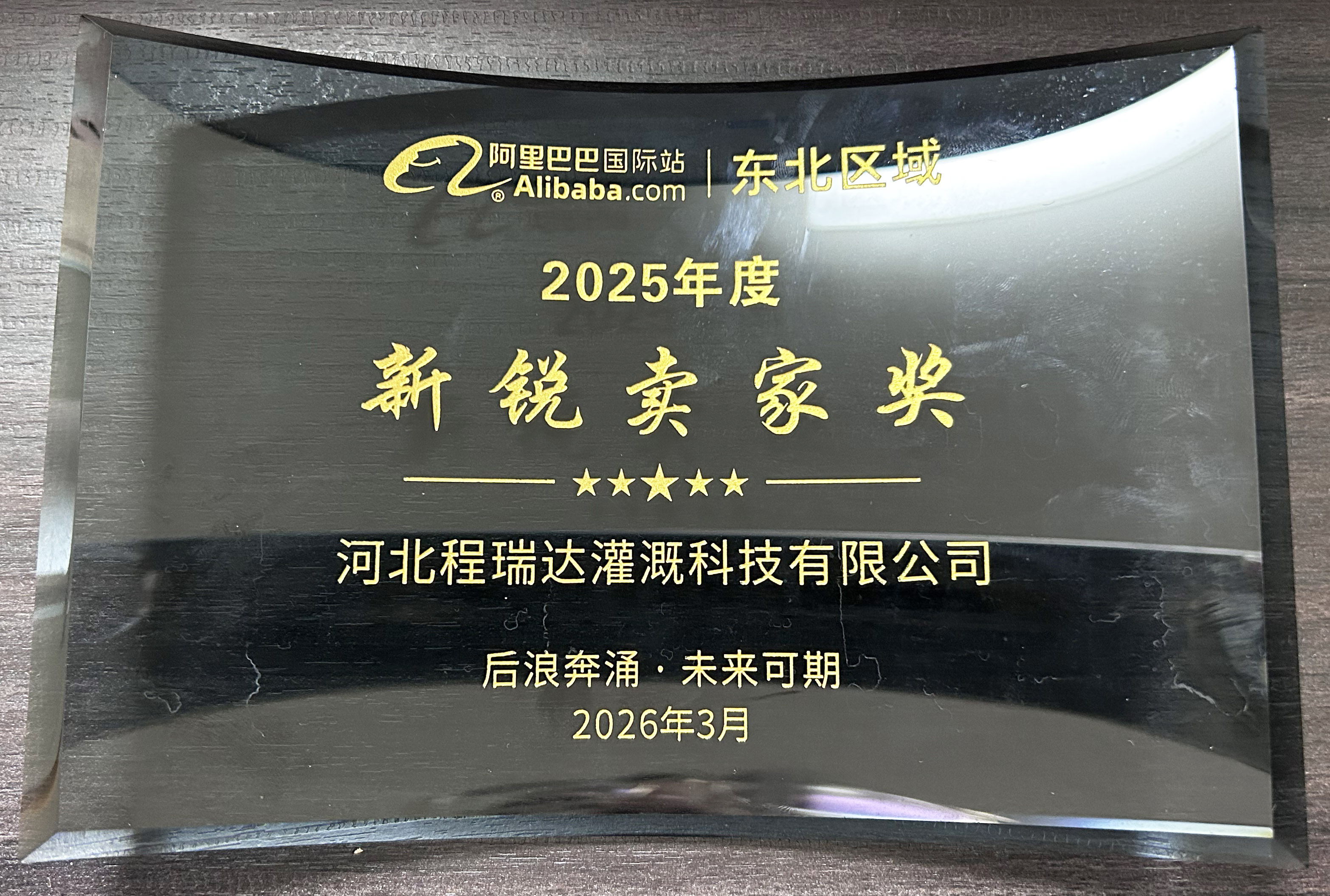 咸阳程瑞达灌溉 | 荣获阿里国际站新锐卖家奖